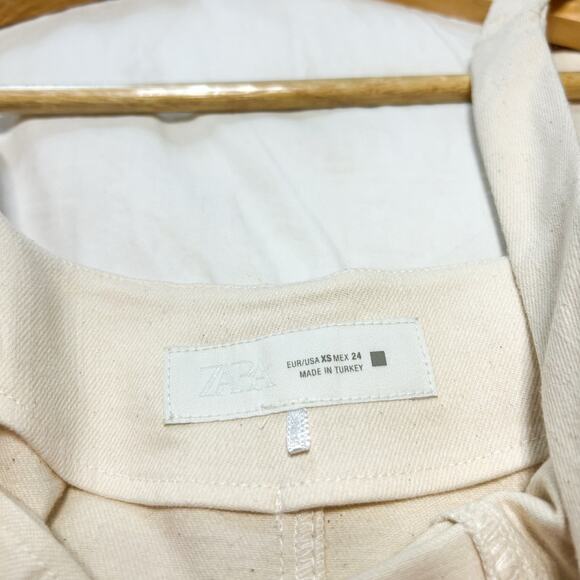 NWOT Zara Cream Ivory Topstitch Midi Square Neck Dress Women’s Size XS - Picture 12 of 14